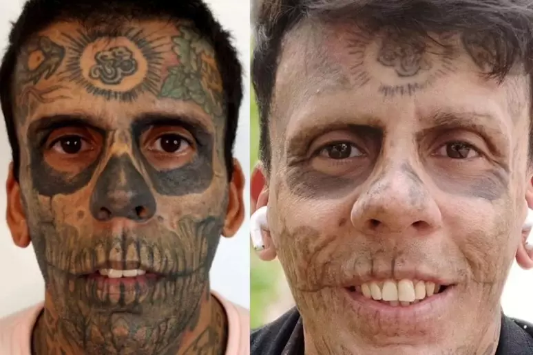 Homem mais tatuado antes e depois